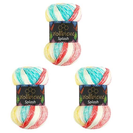 Wollbiene Splash 7020 Antipilling Farbverlaufswolle 3x100gr