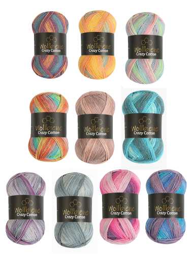Wollbiene Crazy Cotton Batik Farbverlaufswolle 100gr