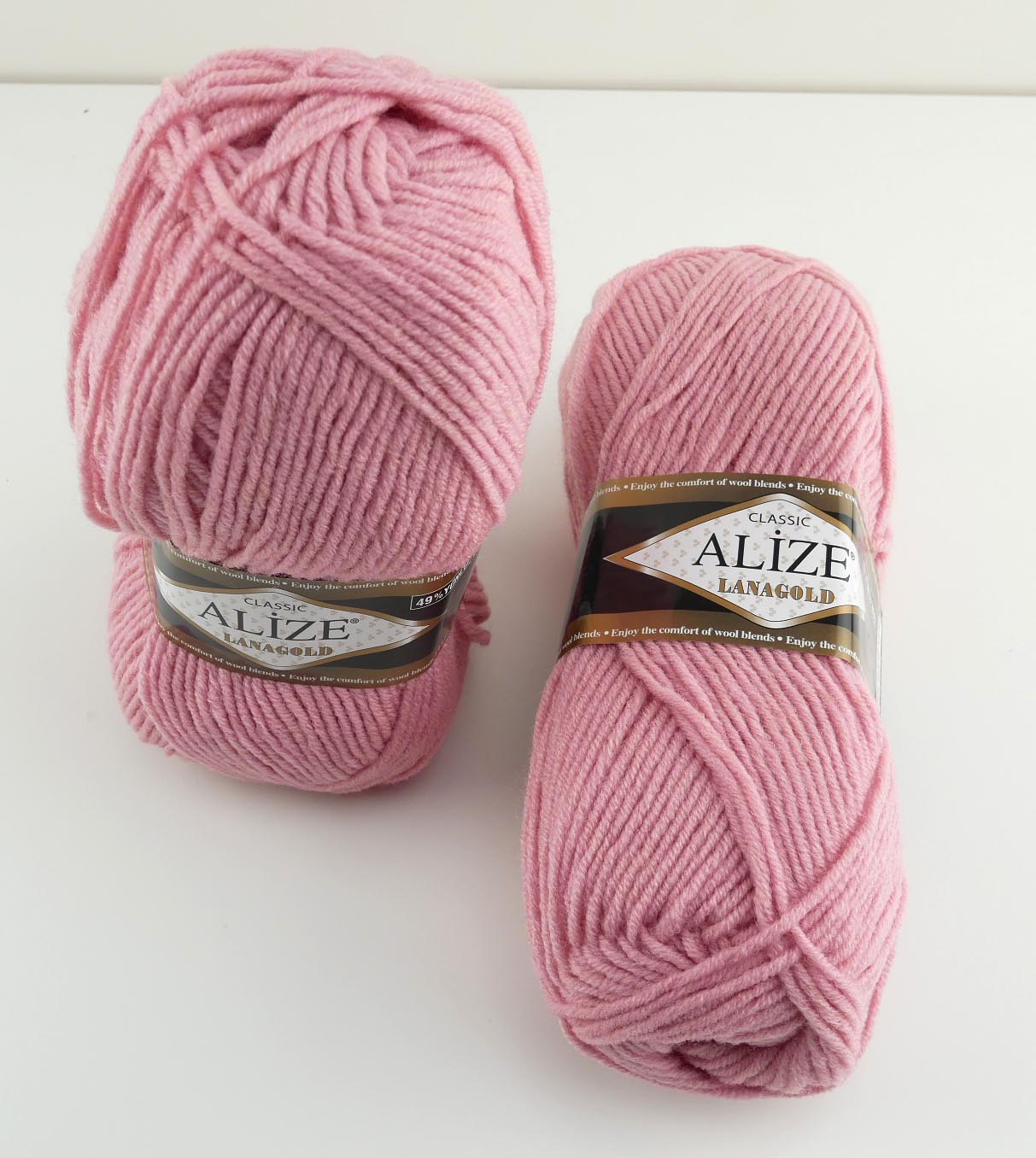 Alize 3 x 100 g Lanagold PREMIUM Wolle 49%Wolle-51%AcrylKaffee 26 Handarbeit 