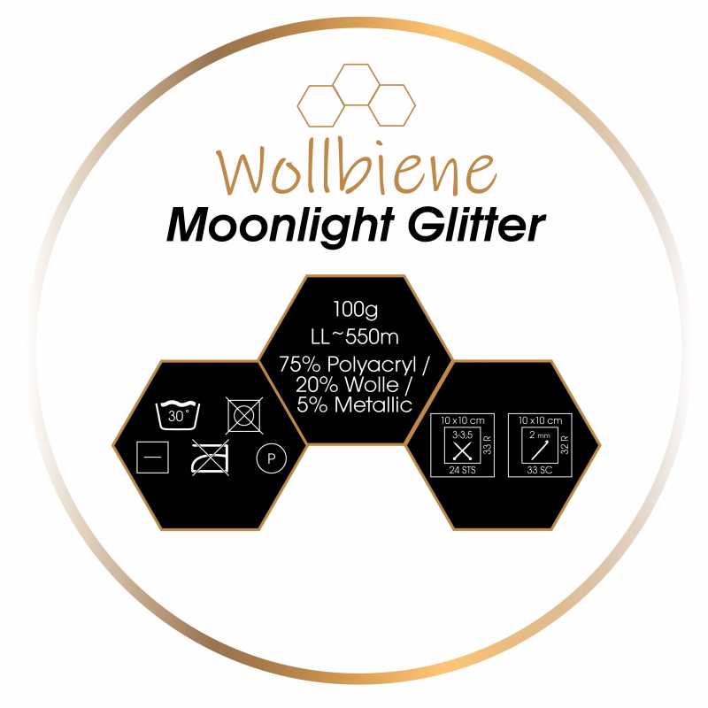 Moonlight Glitter Batik Farbverlaufswolle 100gr Wolle